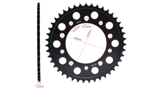 Couronne arrière 525 43T en acier cémenté haute résistance pour moto Honda Hornet