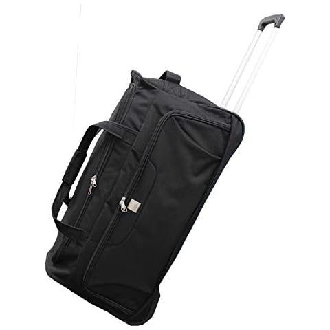 Bon Goût Large Wheely Travel Duffel Bag Telescopic Metal Frame Pull Handle Lightweight 82 Litre Cover