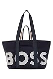 BOSS Damen Deva EW Tote-W Tote Bag aus recyceltem Gewebe mit kontrastfarbenem Logo Dunkelblau Stck