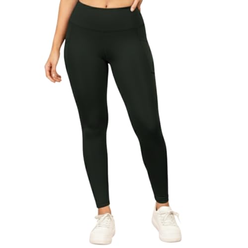 Image of NEVER LOSE Thick High Waist Yoga Pants with Pockets, Tummy Control Workout Running Yoga Leggings for Women