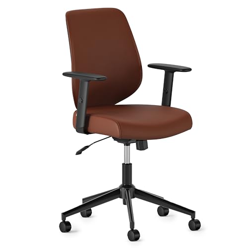 Image of Branch Daily Chair - Vegan Leather Office Chair with Swivel, Lumbar Rest, and Adjustable Armrests - Comfortable Seating for Improved Posture and Productivity - Mahogany | Lumbar Rest and Adjustable Armrests, Comfortable Seating for Improved Posture and Productivity, Mahogany