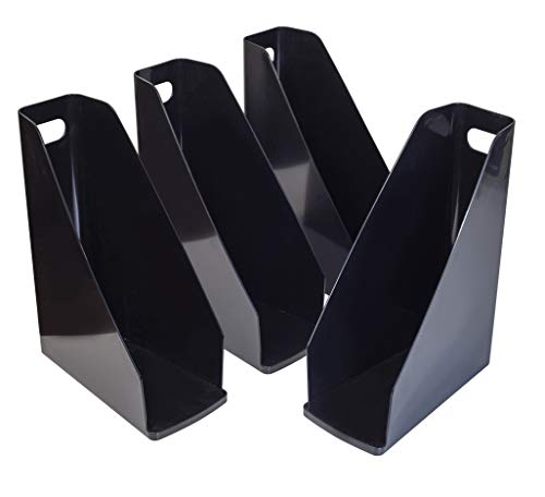 Porte-revues Storex lot de 4 noir idéal pour le bureau à la maison