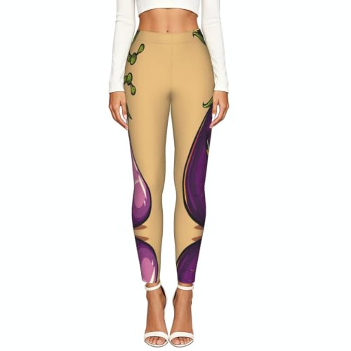 Leggings de mujer con estampado de berenjena para gimnasio 2