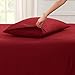 Empyrean Queen Sheets - 4 PC Super Soft Bed Sheets Queen Size - Double Brushed Microfiber Queen Size Sheets - Hotel Luxury Burgundy Red Queen Bed Sheets Set, with 4 Corner Elastic Straps