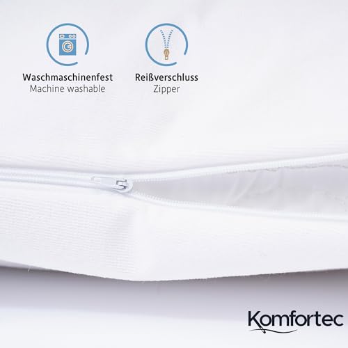 Komfortec Waterproof Cushion Cover Set of 2 With Zip, 50 x 50 cm, Breathable, Hypoallergenic Pillowcases - Image 3