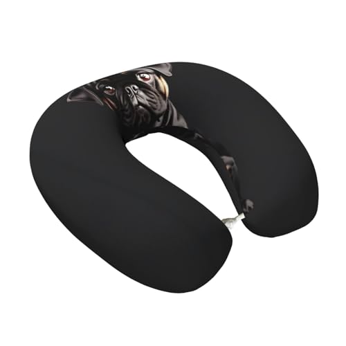 Almohada de viaje de poliéster negra estándar miniatura 2