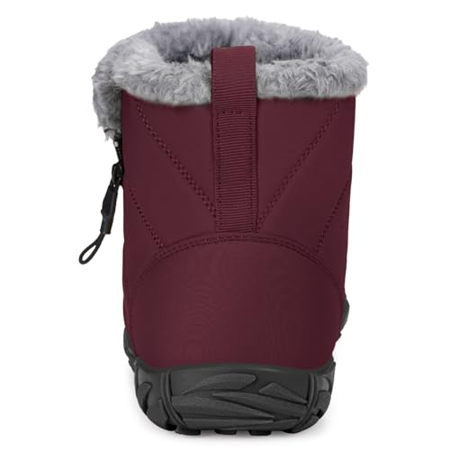Image of Hsyooes Womens Mens Barefoot Boots Winter Snow Boots Wide Width | Warm Ankle Booties,Fur Lined,Zero Drop Sole,Wide Toe Box