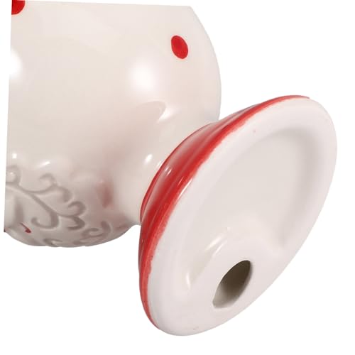Soporte de huevo de cerámica PRETYZOOM con 4 piezas de tazas rojas para Navidad 4