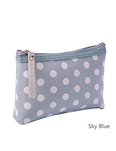 Preisvergleich Produktbild Marry Kosmetiktasche aus Segeltuch für Frauen mit Punktemuster, Reißverschluss für Wechselgeld, Organizer, Kartenpaket, Schlüsseltasche, Handytasche, einfach
