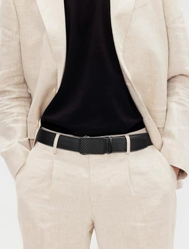 Mens Belt,Ratchet Belts for Men Leather 1 3/8'' Adjustable for Dress Jeans,Comfort Trim to Fit3