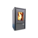  Estufa pellet 6 kW  Estufa pellets pequeña  Estufa pellet 4 colores y tubos Chimenea de pellets  Estufa de pellet barata