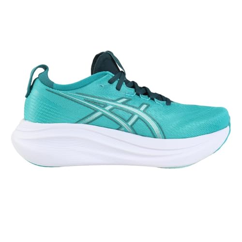 Image of ASICS Men's Gel-Nimbus 27 Running Shoes, Wave Teal Saxon Green, 6.5