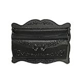 Cast Aluminum Horizontal Wall Mount Mailbox, Outdoor Metal Letter Delivery Box for Newspaper & Secure Post(Noir)