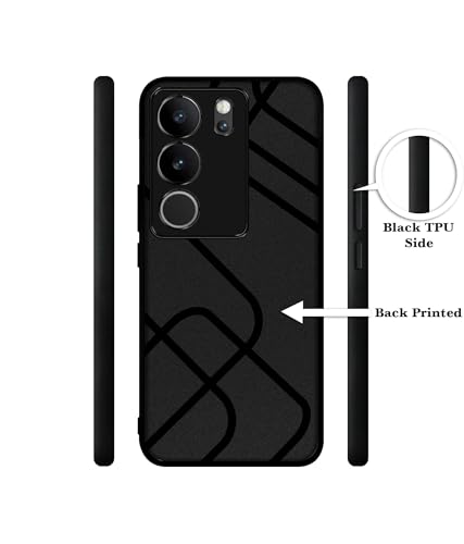 Image of Zig-Zag Black Line Design Premium 2D Printed Metal Back Case Cover for Vivo V29 5G / V29 Pro 5G