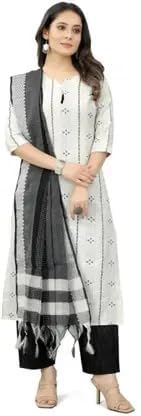 IL FILO Women Printed Cotton Blend A-line Kurta Pant With Dupatta Trousers With Printed Dupatta For Women Ethnic Wear for Festive and Wedding Occasions-picture-56