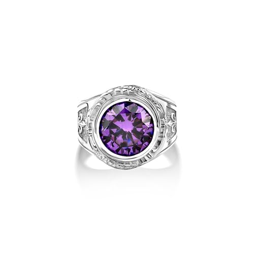 Bague améthyste homme argent sterling robuste qui ne noircit pas - 2