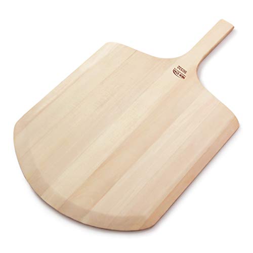 Image of New Star Foodservice 50332 Restaurant-Grade Wooden Pizza Peel, 18 inch L x 16 inch W Plate, with 8 inch L Wooden Handle, 26 inch Overall Length