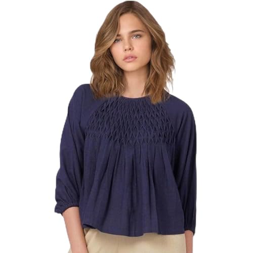 Image of ONLY Solid Rayon Round Neck Womens Top (SS22ON15271507-P)