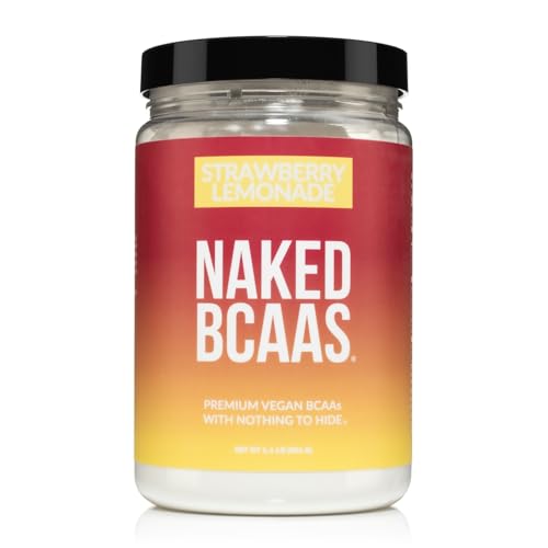 NAKED Strawberry Lemonade BCAAs Amino Acids Powder 100% Pure 2:1:1 Formula Vegan Branched Chain Amino Acids Instantized All Natural BCAA Powder Supplement - 501 Grams 34 Servings