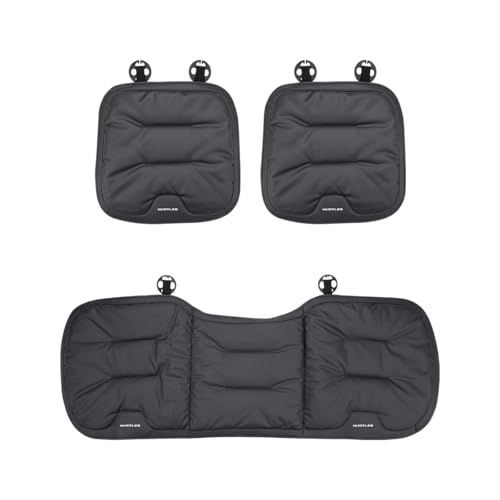 スズキ ハスラー 専用 車 シートカバー, レザー 防水 防汚 カーシート クッション ベルベットの裏地, 運転席 助手席 後部座席 車 座布団, Hustler 新型 ハスラーカスタム アクセサリー 内装パーツ カー用品 (ブラック 3枚座面, ハスラー