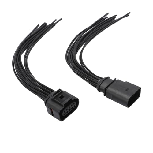 Konuooer Fari Auto Cablaggio Lampada Anteriore Connettore,1J0973735,Connettore Per Faro E Presa Fascio, 10 Pin, 1 Maschio E 1 Femmina 1J0973835