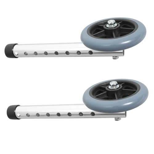 COLLBATH 2pcs Replacement Wheels Heavy Duty Walker Accessory Aluminum Wheel Caster for Seniors Adjustment
