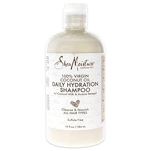 Sheamoisture Daily Hydration Shampoo for All Hair Types 100% Virgin Coconut Oil Sulfate-Free 13 oz