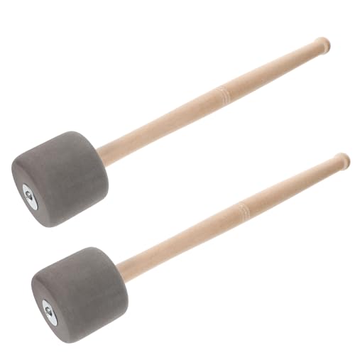 2 baquetas para bombo con mango de madera y agarre cómodo, para percusión y estudiantes miniatura 1