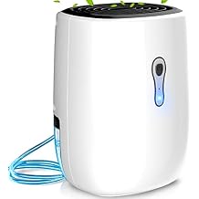 مزيلات الرطوبة للمنزل 27 oz800ml السيارات الصغيرة إيقاف مزيلات الرطوبة مع خرطوم التصريف، المحمولة فائقة الهدوء البسيطة مزيل الرطوبة فعالة للحمام، الطابق السفلي، المرآب، RV، بندقية آمنة، خزانة