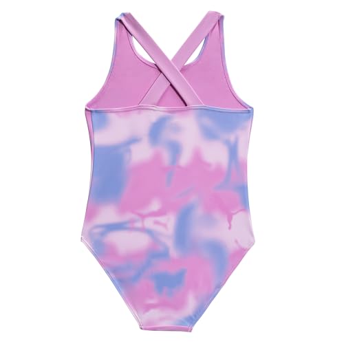 PUMA Girls' One Piece Bathing Suit, Athletic Swimsuit, Quick Dry, Day Dream2