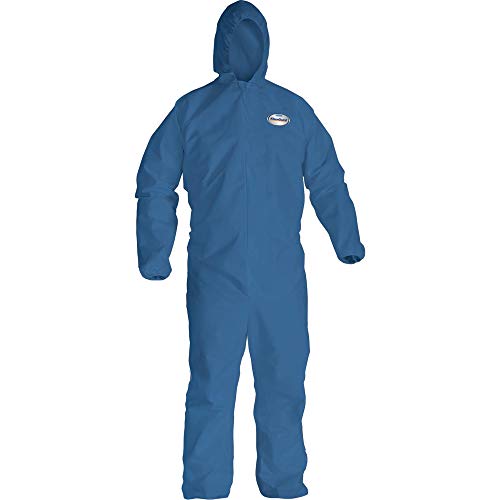 Kimberly-Clark Kleenguard A20 Blue 2XL Microforce Disposable Chemical-Resistant Coveralls - Attached Hood, Elastic Ankles, Elastic Wrists - 58515 [PRICE is per EACH]