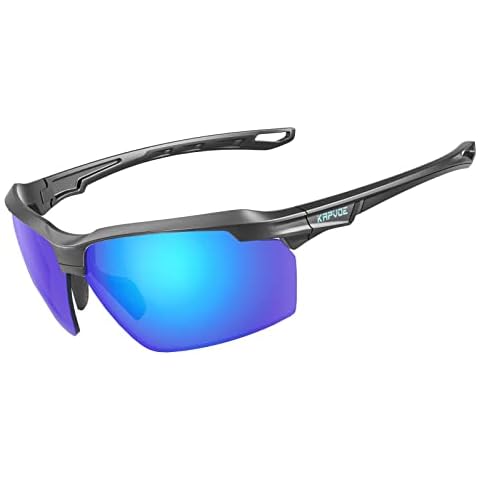 KAPVOE Fahrradbrille Polarisiert Sonnenbrille Sportbrille MTB Brille Radbrille Herren Damen Rennrad Radsport Laufen Golf Fahrerbrille Baseball Angeln Cover