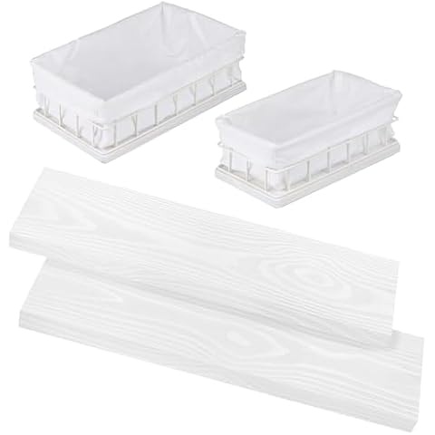 BAOBAB WORKSHOP Bundle - 2 Items: Wood and Wire Baskets with Floating Shelves for Bathroom Decor, Toilet Paper Storage, Living Room Bedroom and Kitchen Cover