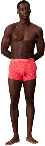 Calvin Klein Herren 3er Pack Boxershorts Trunks mit Logobund, Mehrfarbig (Shoreline/Diamond Logo Punch Pink/B), XL 6