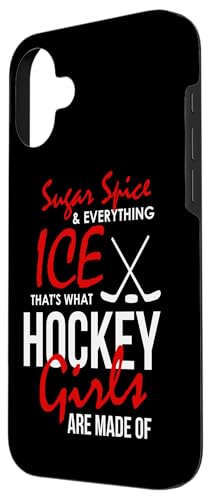 Coque pour iPhone 16 Plus Hockey Girls Sugar Spice Everything Ice Hockey pour fille – vue 2