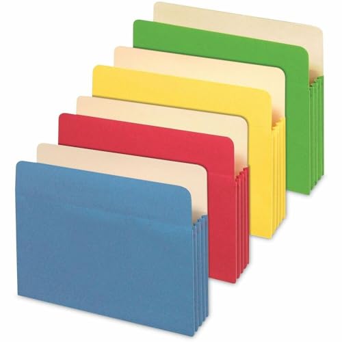 Universal Redrope Expanding File Pockets, 3.5" Expansion, Letter Size, Assorted Colors, 5/Box