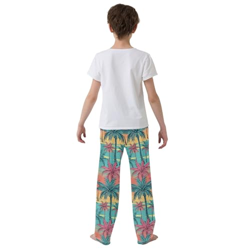 ZZKKO Colorful Hawaii Palms Boys Pants for Kids Jogger Pants with Pockets S-XL3