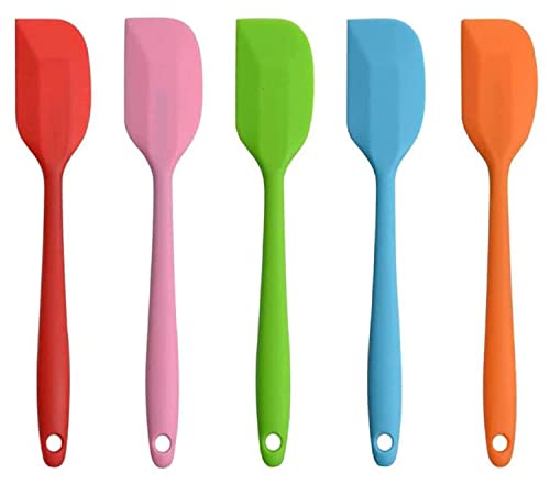 Yongxinag 8.5 Inch Silicone Spatulas, Small Rubber Spatula With Solid Stainless Steel Core One Piece Design Heat Resistant Non-Stick Flexible Scrapers For Mixing Cooking Baking（5 Pack） #TOP28
