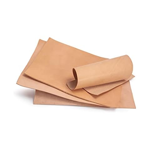 Cowhide, Sleek Leather, Thick Leather, Carving Leather, Vegetable-Tanned Cowhide, Leathercraft, Arts and Crafts, Decoration, 3.0 mm Leather Thickness, min Size A4, 1x Piece Cover