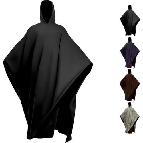 Gently Weighted Blanket Cloak Hoodie 1.8lb Light Pressure Wearable Blanket Poncho Oversized Unisex Hooded Cape for Men and Women Cozy Gothic Techwear Loungewear