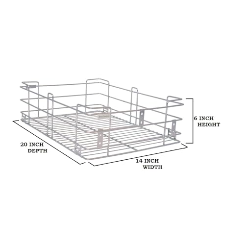 Image of BLOO BASKET 202modular kitchen accessories cabinet, 6-Piece Utensil Organizer,Stainless Steel, Silver (14 Inch Width * 20 Inch Depth, WITH CHANNEL)