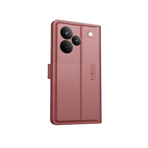 Image of AIBEX Compatible for Realme P4 Pro 5G Flip Cover Leather Finish with Magnatic Closure | Inside TPU with Card Pockets | Wallet Stand | Complete Protection Flip Case - Brown