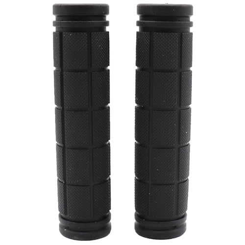 XuJJJJunB 自転車 ハンドルグリップ クロスバイク グリップ 自転車グリップ ゴム製 交換 補修 予備 黒 1組(2個)