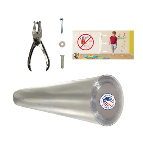 Cardinal Gates Wall Shield – Shatterproof Plastic Cover for Walls – Prevent Drywall Damage from Pet and Kid -Clear–50-Foot Roll–Stronger Than Acrylic More Flexible Than plexiglass Sheets–Made in USA