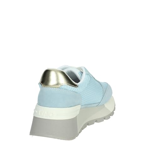 LIU JO BA5049 Amazing Portofino baskets de luxe en nubuck bleu avec talon compensé élégant - 3