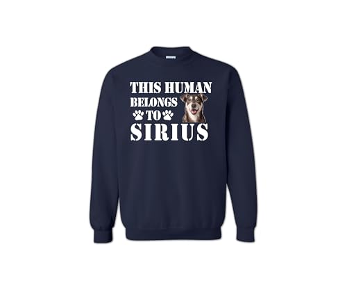 This Human Belongs To Sweatshirt, Family Pet Custom Image Sweatshirt, Customized Picture Dog Sweatshirt, Animal Lover Gift Sweatshirt, Cute Animal Owner Sweatshirt