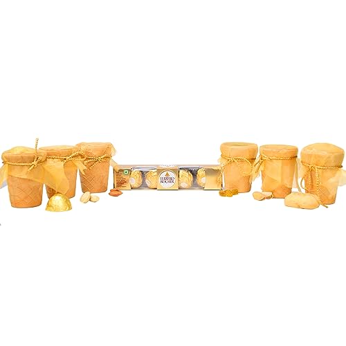 Image of NUTRI MIRACLE Corporate Edible Cups with Chocolate Dry Fruits and Nuts | Office Diwali Goodies Gift