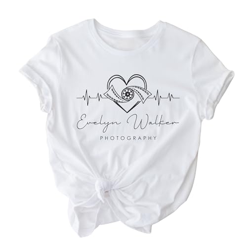 Personalized Photography Shirt Heart Logo 35mm Film Photographer T-Shirt Wedding