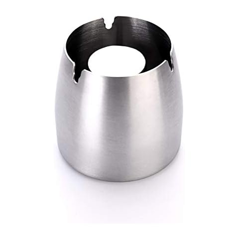 Ashtray with Lid Cover Windproof Cigarette Ash Tray for Patio Stainless Steel for Outside Home Table Indoor/outdoor Office Tabletop/desktop for Cigarettes and Cigar Smokers,S Cover