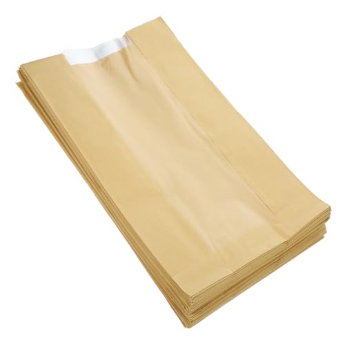 CIYODO 100Pcs Bakery Bags with Window Portable Oil Bread Packaging for Toast Cookies and Snacks for Take out Orders and Fresh Pastries